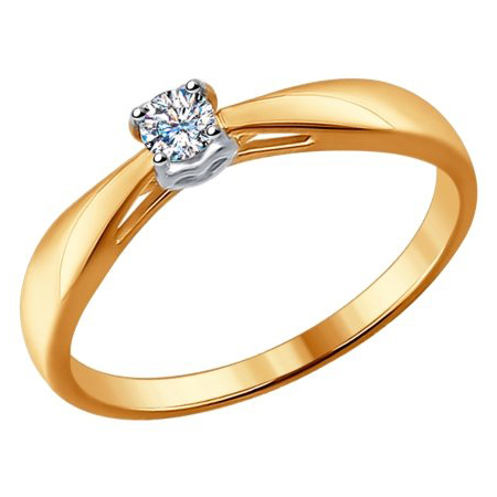 Кольцо, золото, бриллиант, 1011532